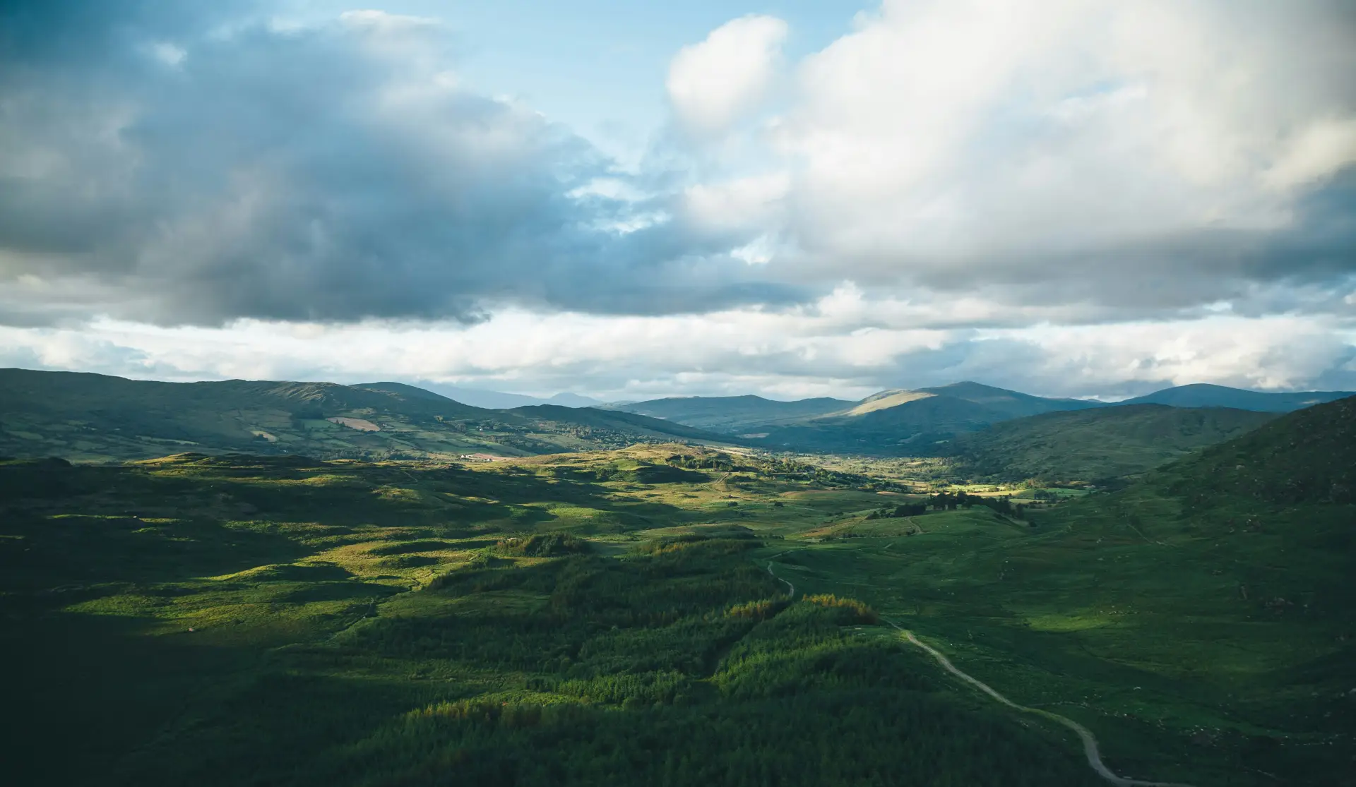 A view of the mountains from above.